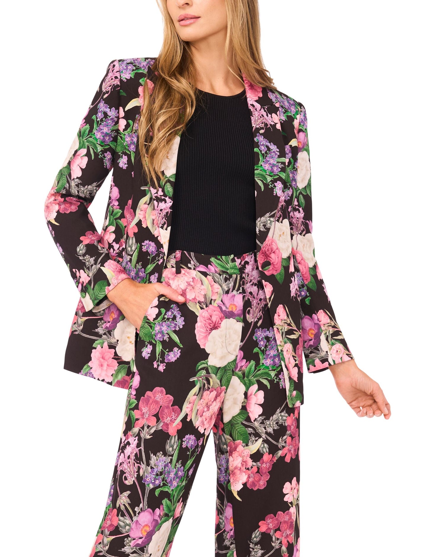 Ted Baker Arden Floral Blazer BLACK