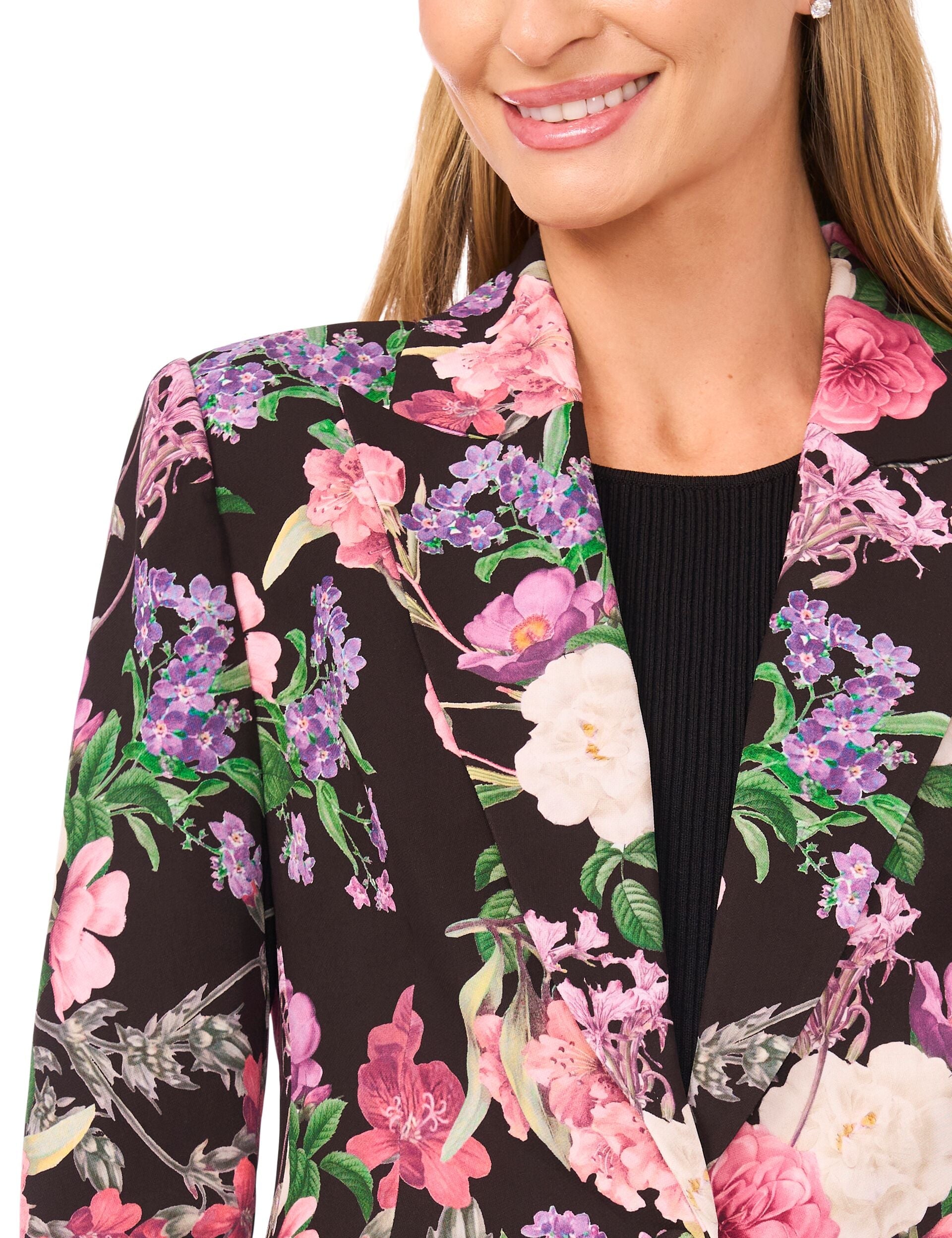 Ted Baker Arden Floral Blazer BLACK