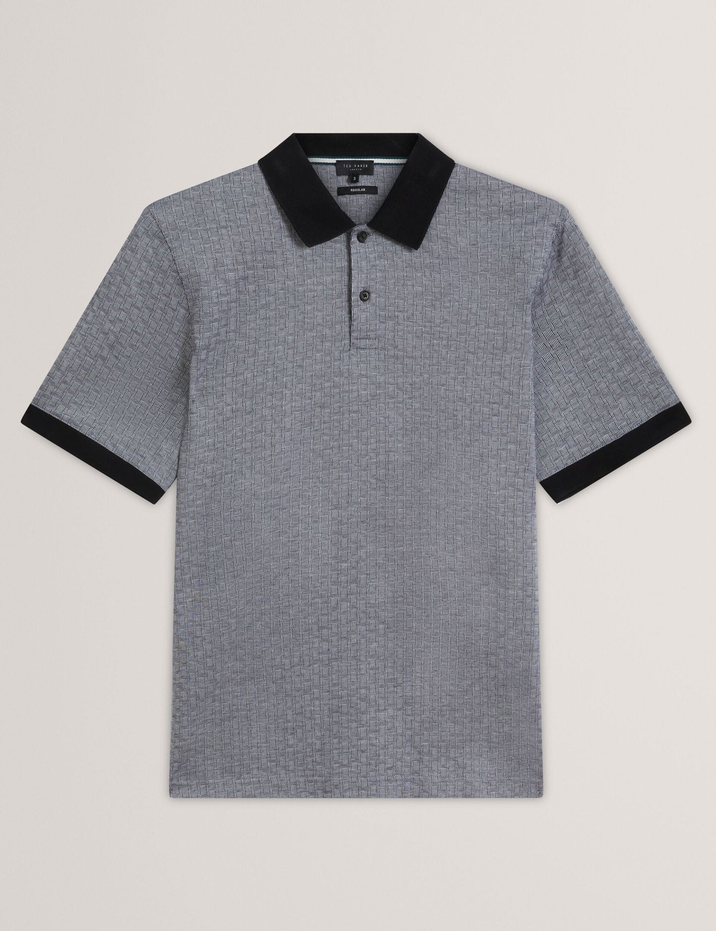 Ted Baker AUGUSO - Textured Jacquard Cotton Polo Shirt NAVY