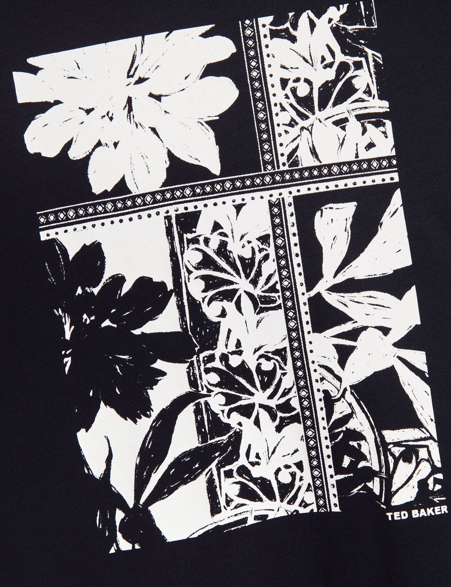 Ted Baker KONEY Botanical Graphic Crew Neck T-Shirt NAVY