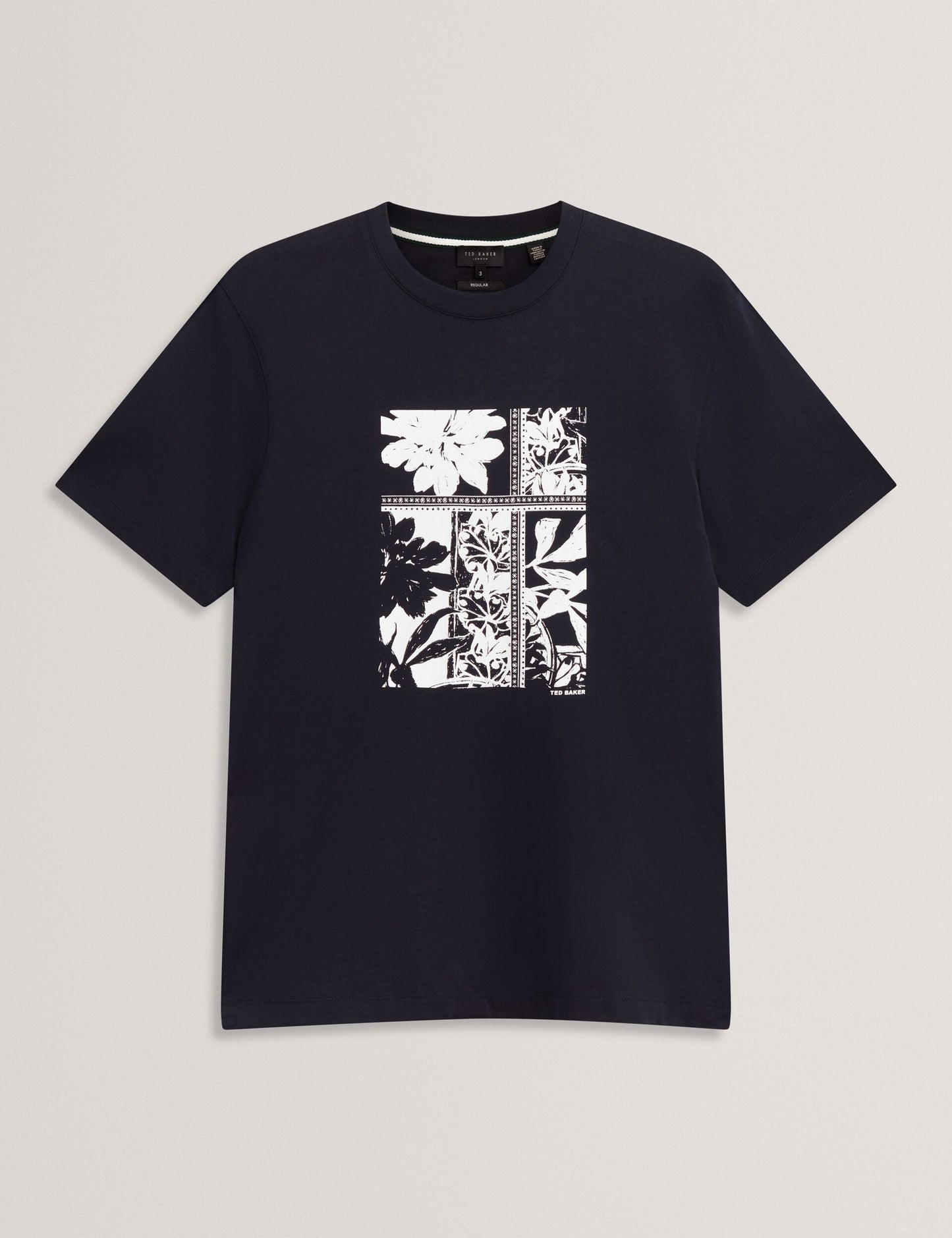 Ted Baker KONEY Botanical Graphic Crew Neck T-Shirt NAVY