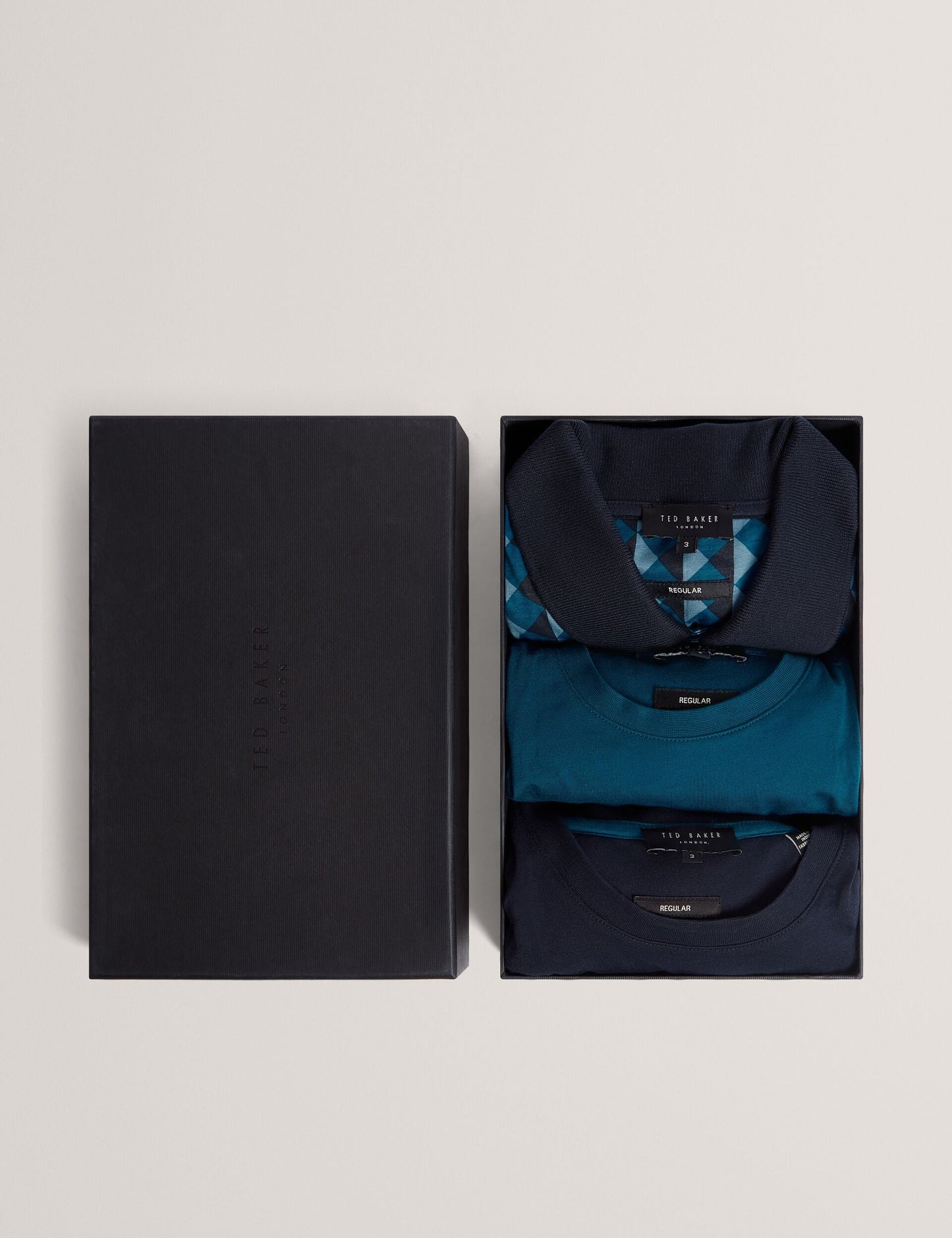 Ted Baker MAYISON Geometric Jersey Top Set 3 Pack MID BLUE