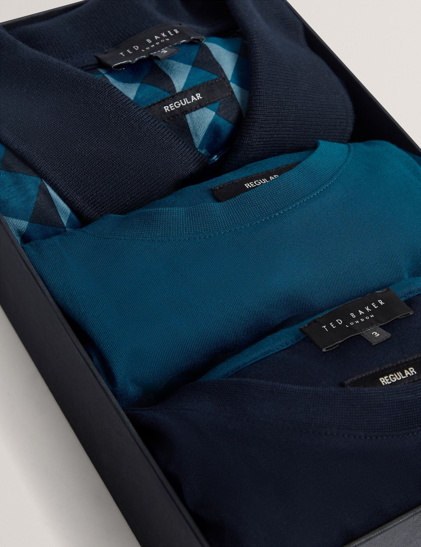 Ted Baker MAYISON Geometric Jersey Top Set 3 Pack MID BLUE