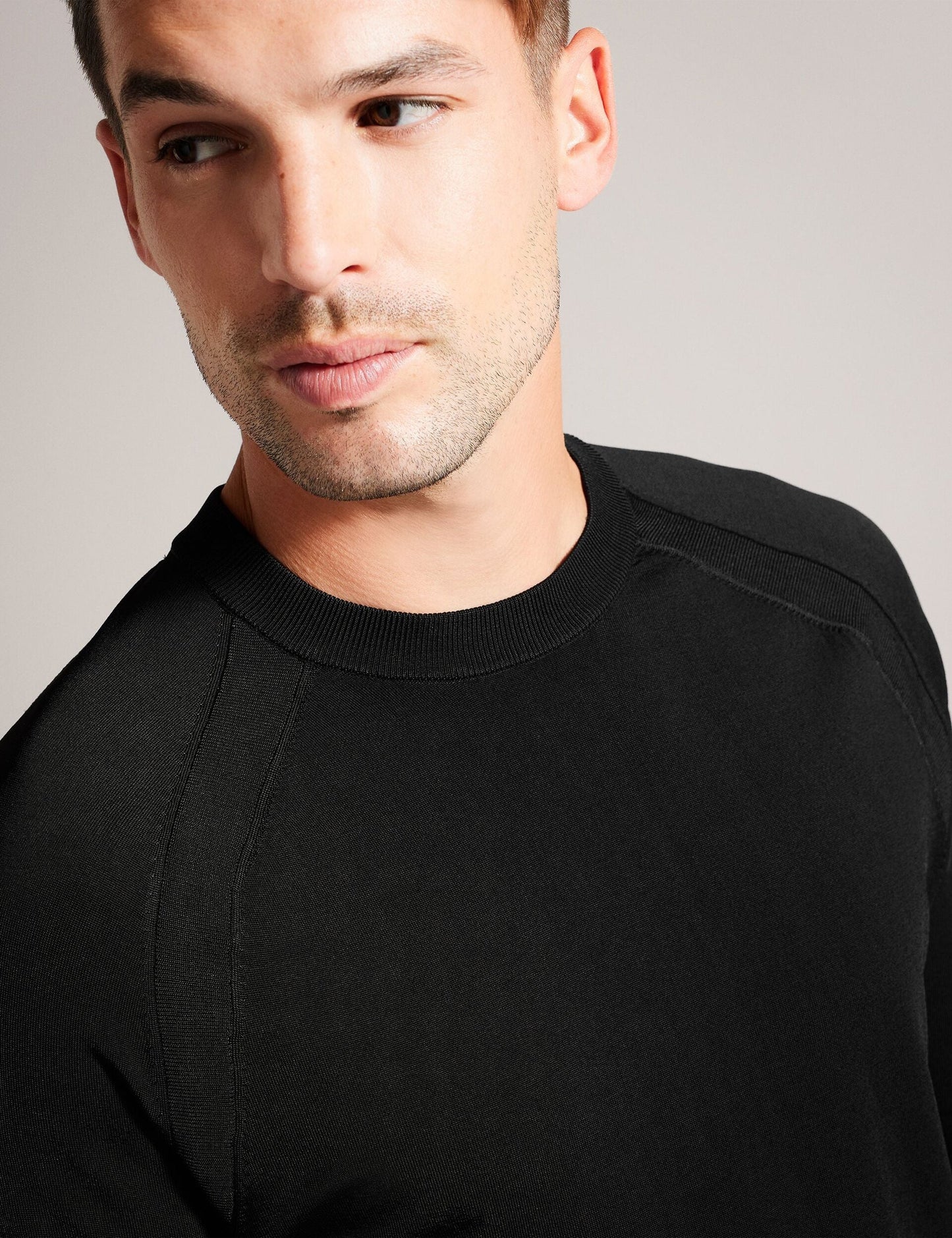 Ted Baker MAYWO - Saddle Shoulder Crew Neck Jumper BLACK