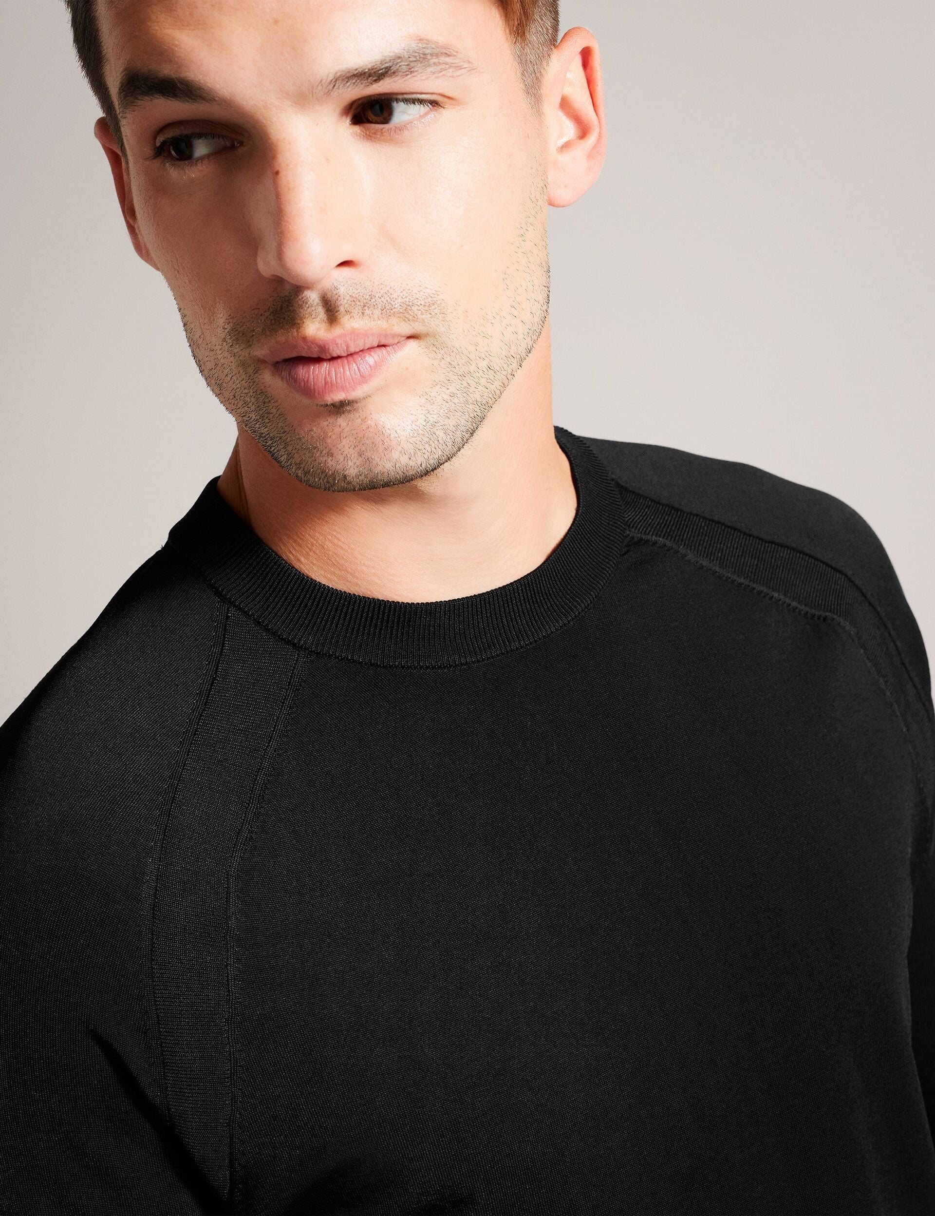 Ted Baker MAYWO - Saddle Shoulder Crew Neck Jumper BLACK