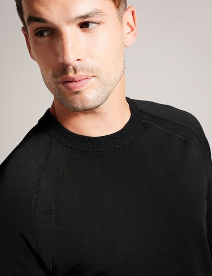 Ted Baker MAYWO - Saddle Shoulder Crew Neck Jumper BLACK