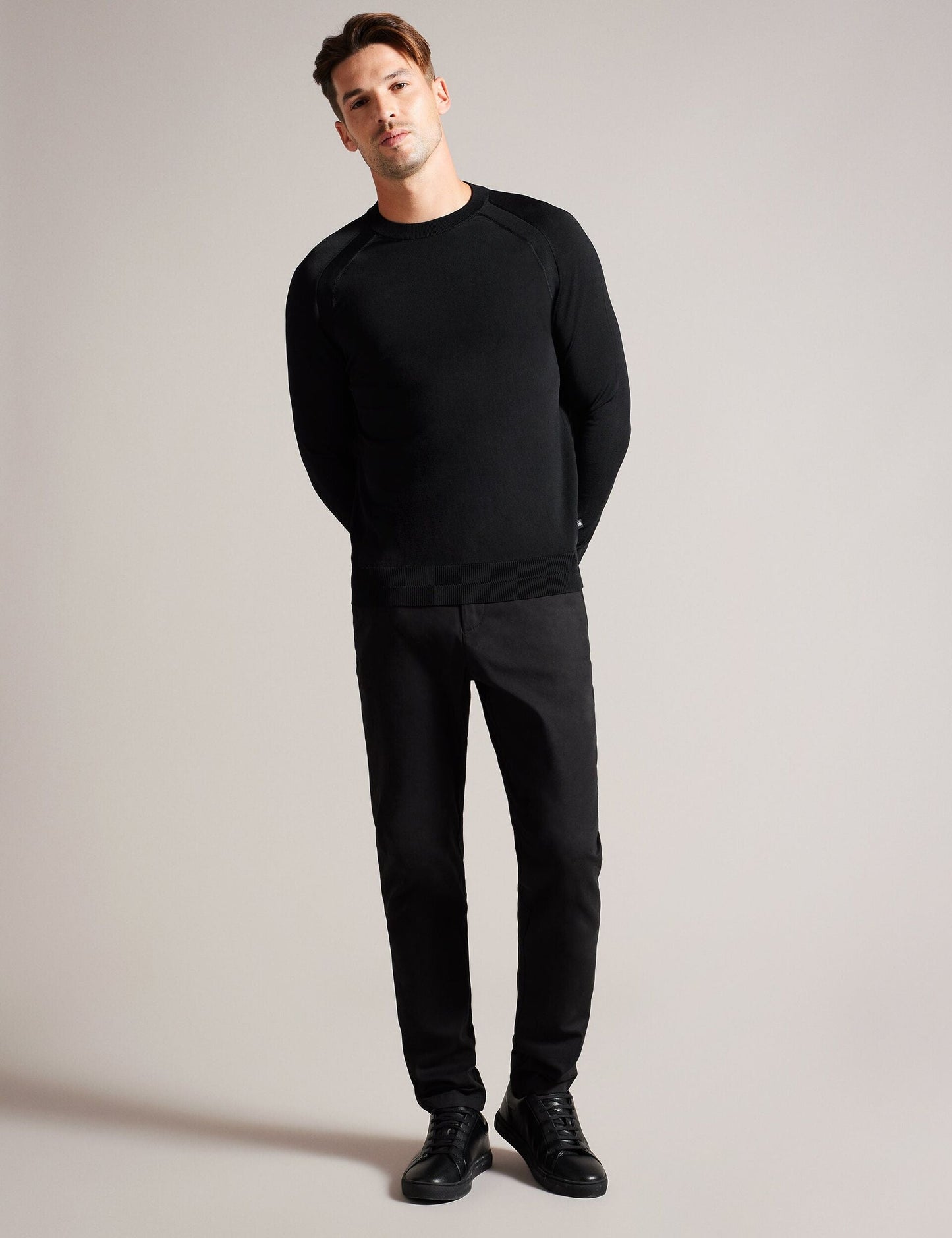 Ted Baker MAYWO - Saddle Shoulder Crew Neck Jumper BLACK