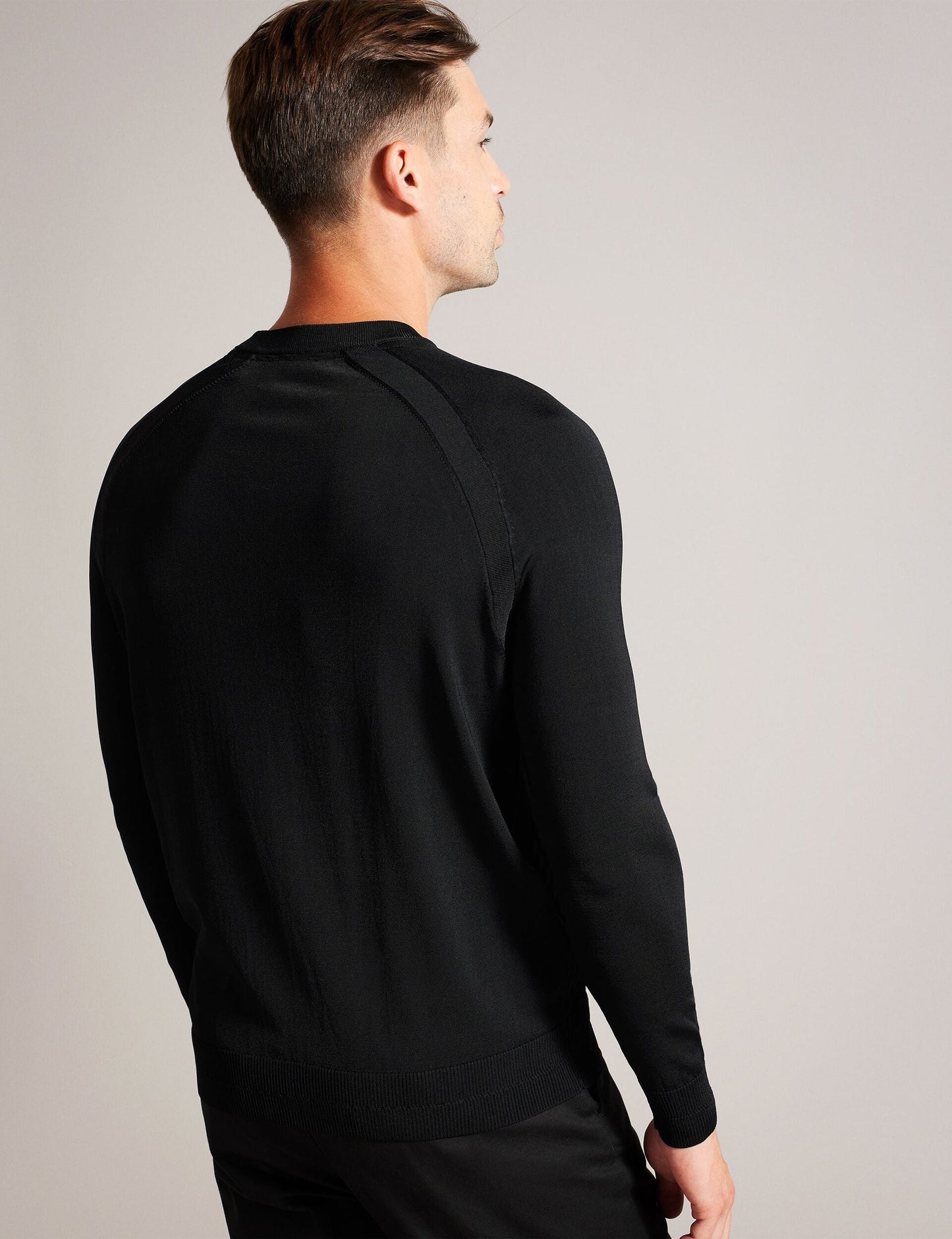 Ted Baker MAYWO - Saddle Shoulder Crew Neck Jumper BLACK