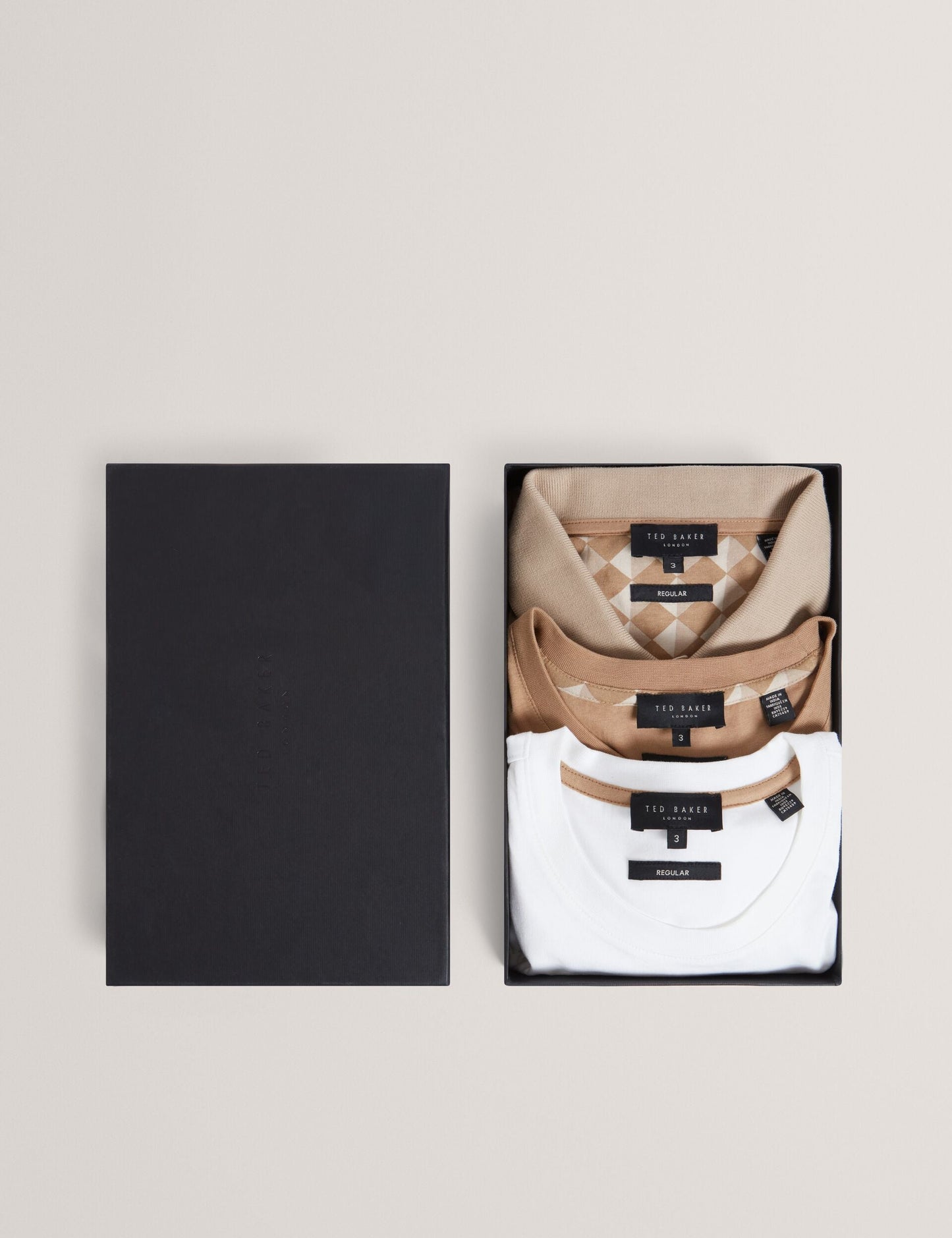 Ted Baker MAYISON Geometric Jersey Top Set 3 Pack TAN
