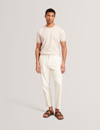Ted Baker OURME - Classic Stripe Cotton Crew Neck T-Shirt TAUPE