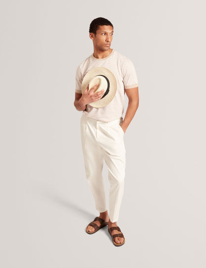 Ted Baker OURME - Classic Stripe Cotton Crew Neck T-Shirt TAUPE