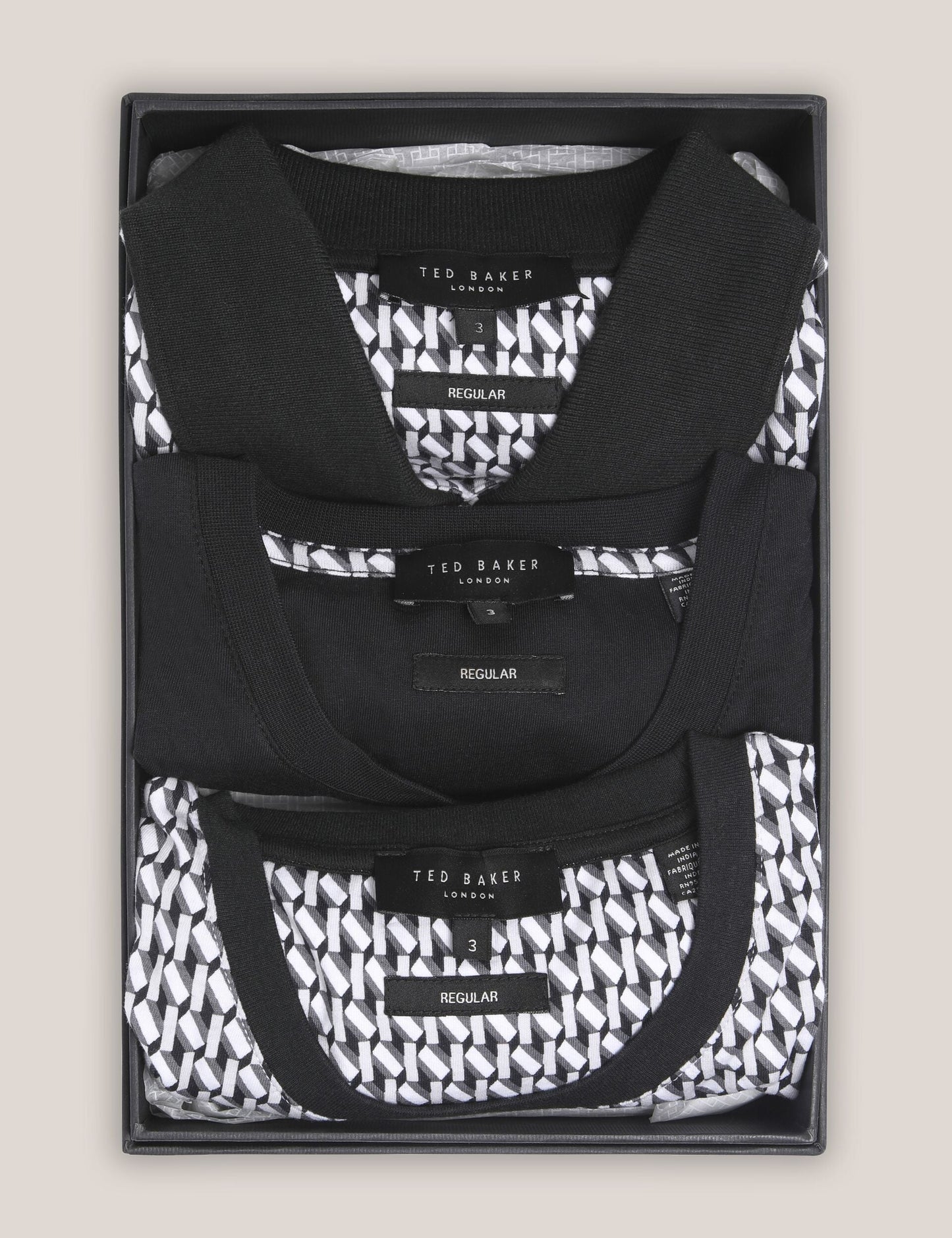 Ted Baker SANGS Geometric Jersey Top Gift Set in Black BLACK