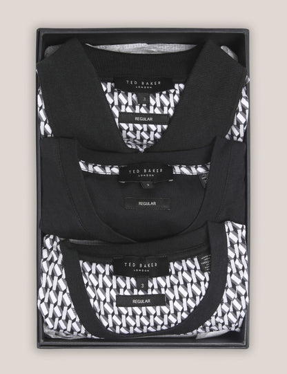 Ted Baker SANGS Geometric Jersey Top Gift Set in Black BLACK
