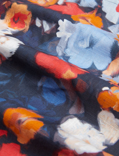 Ted Baker PIERRES - Short Sleeve Camo Floral Shirt DARK BLUE