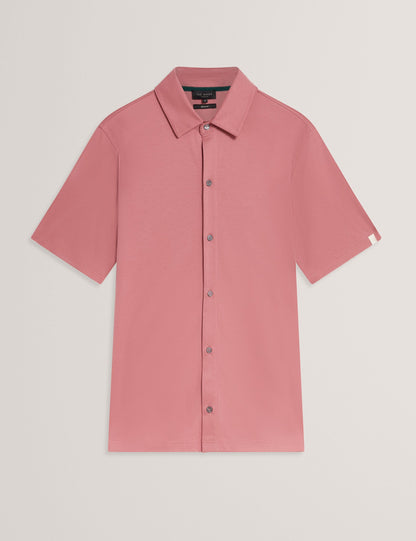 Ted Baker FILLIPP Soft Jersey Button-Through Polo Shirt PINK