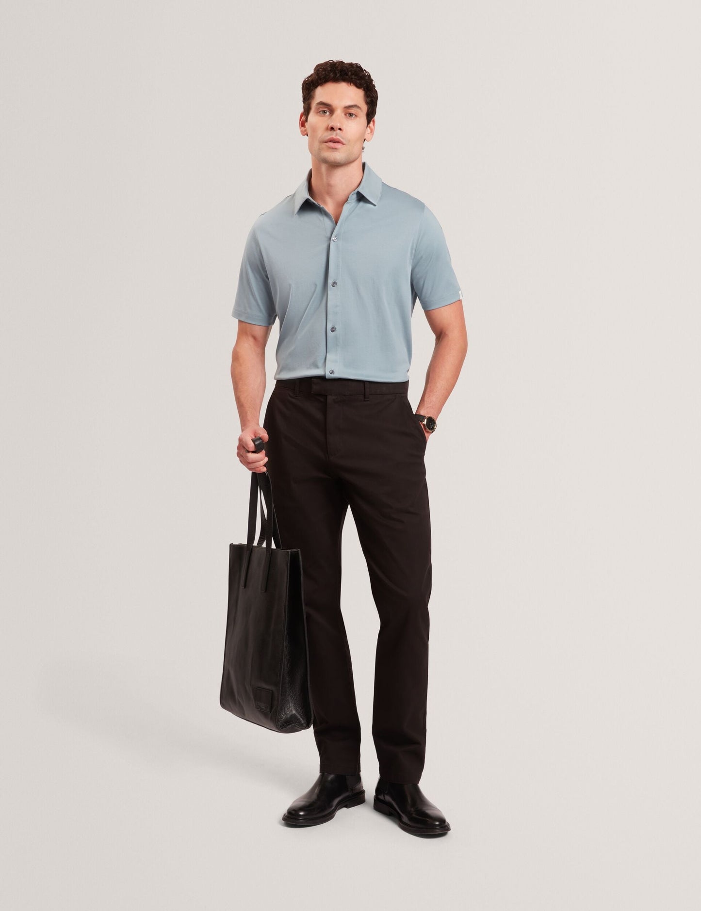Ted Baker FILLIPP Soft Jersey Button-Through Polo Shirt TEAL BLUE