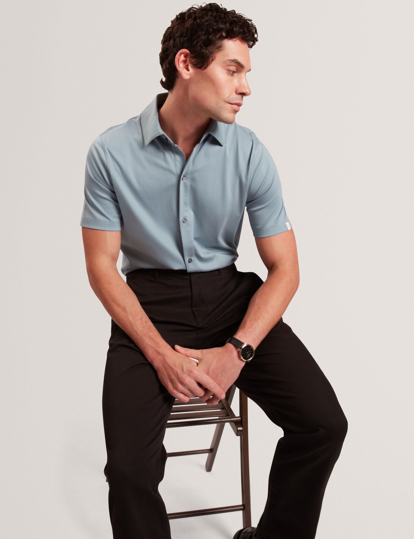 Ted Baker FILLIPP Soft Jersey Button-Through Polo Shirt TEAL BLUE