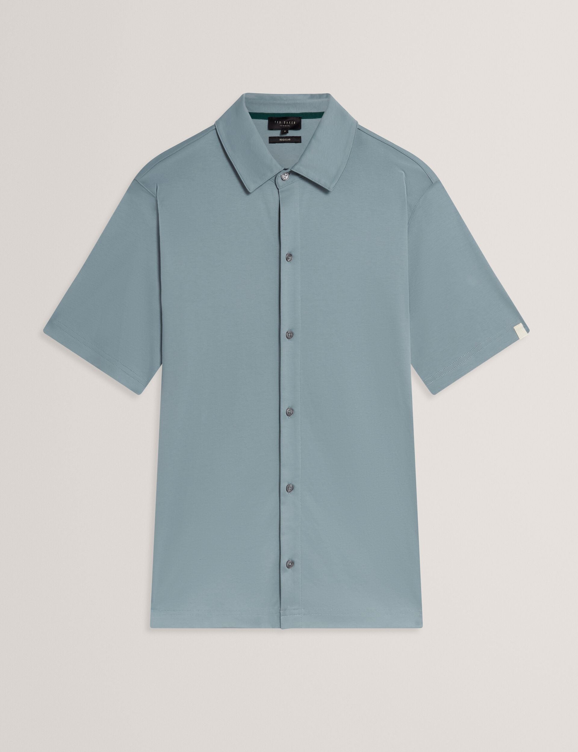 Ted Baker FILLIPP Soft Jersey Button-Through Polo Shirt TEAL BLUE
