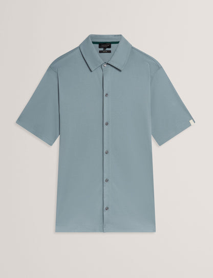 Ted Baker FILLIPP Soft Jersey Button-Through Polo Shirt TEAL BLUE