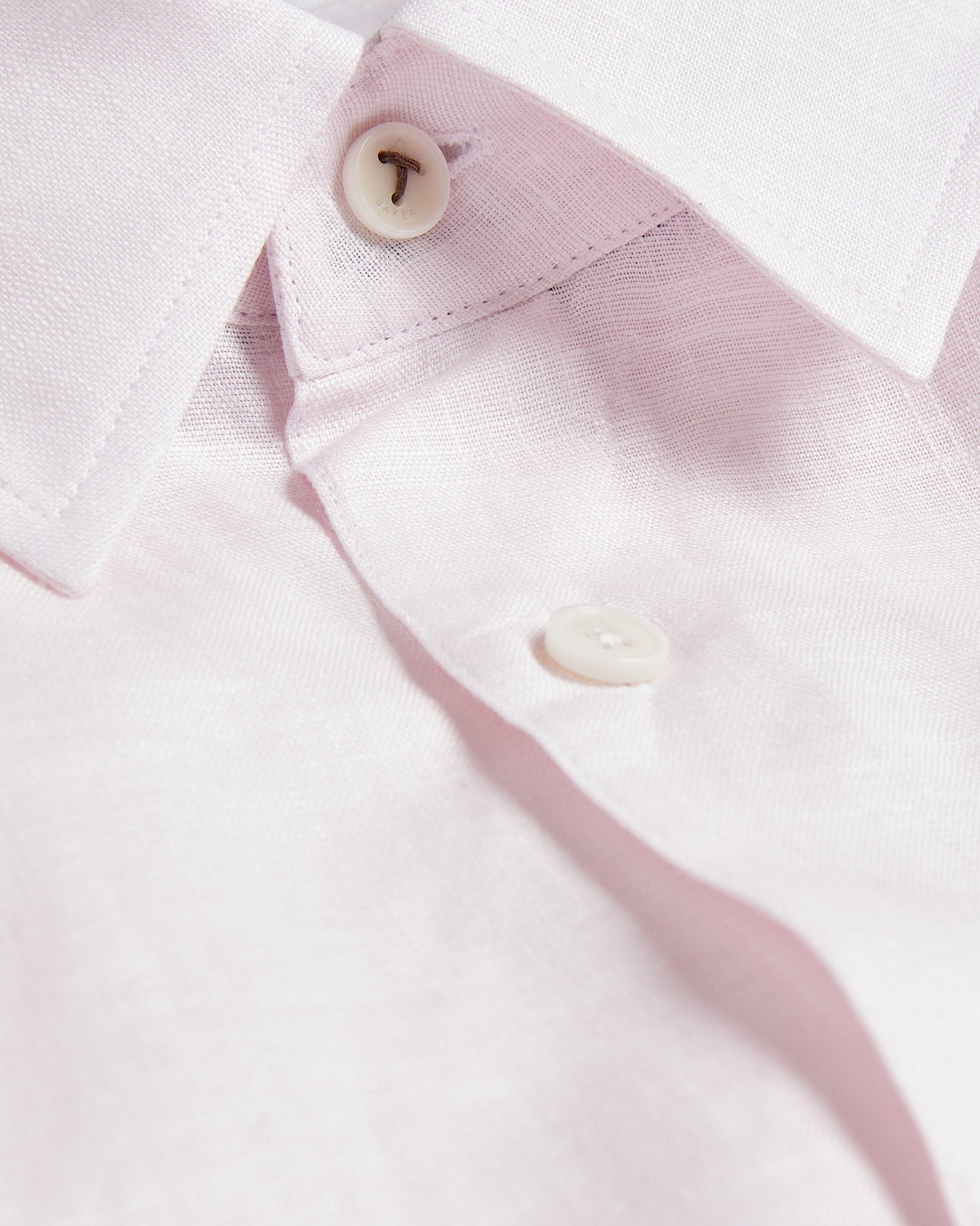 Ted Baker ROMEOS - Pink Regular Fit Cotton Linen Long Sleeve Shirt PINK