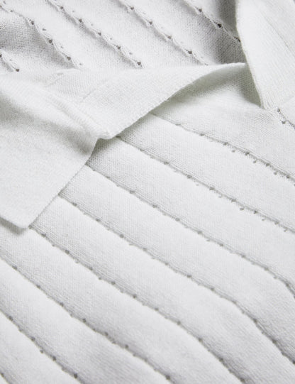 Ted Baker BOTANY - Short Sleeve Regular Open Collar Polo WHITE