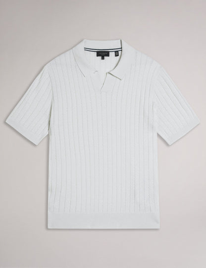 Ted Baker BOTANY - Short Sleeve Regular Open Collar Polo WHITE