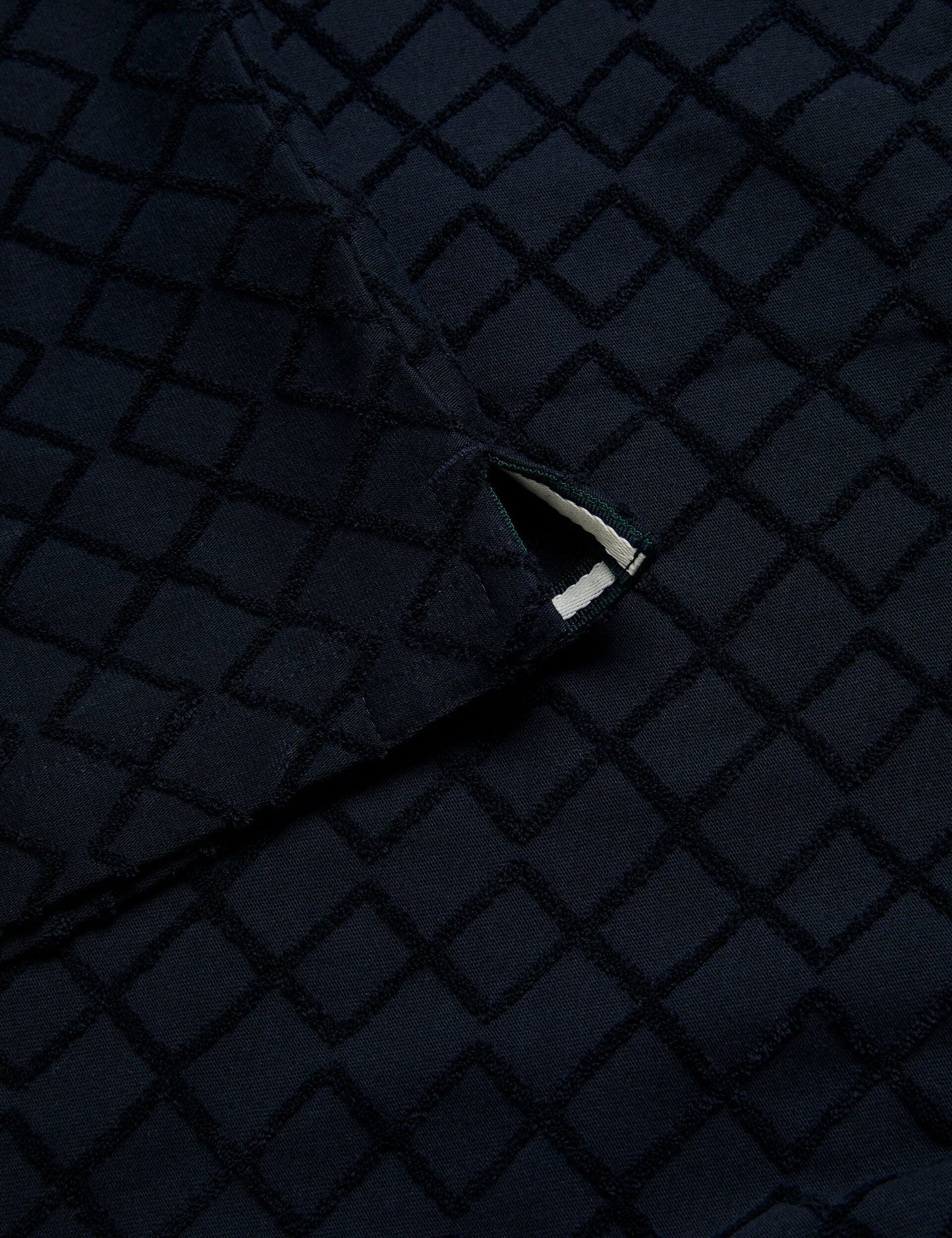 Ted Baker ANSOM - SS Reg Textured Towelling Zip Polo NAVY