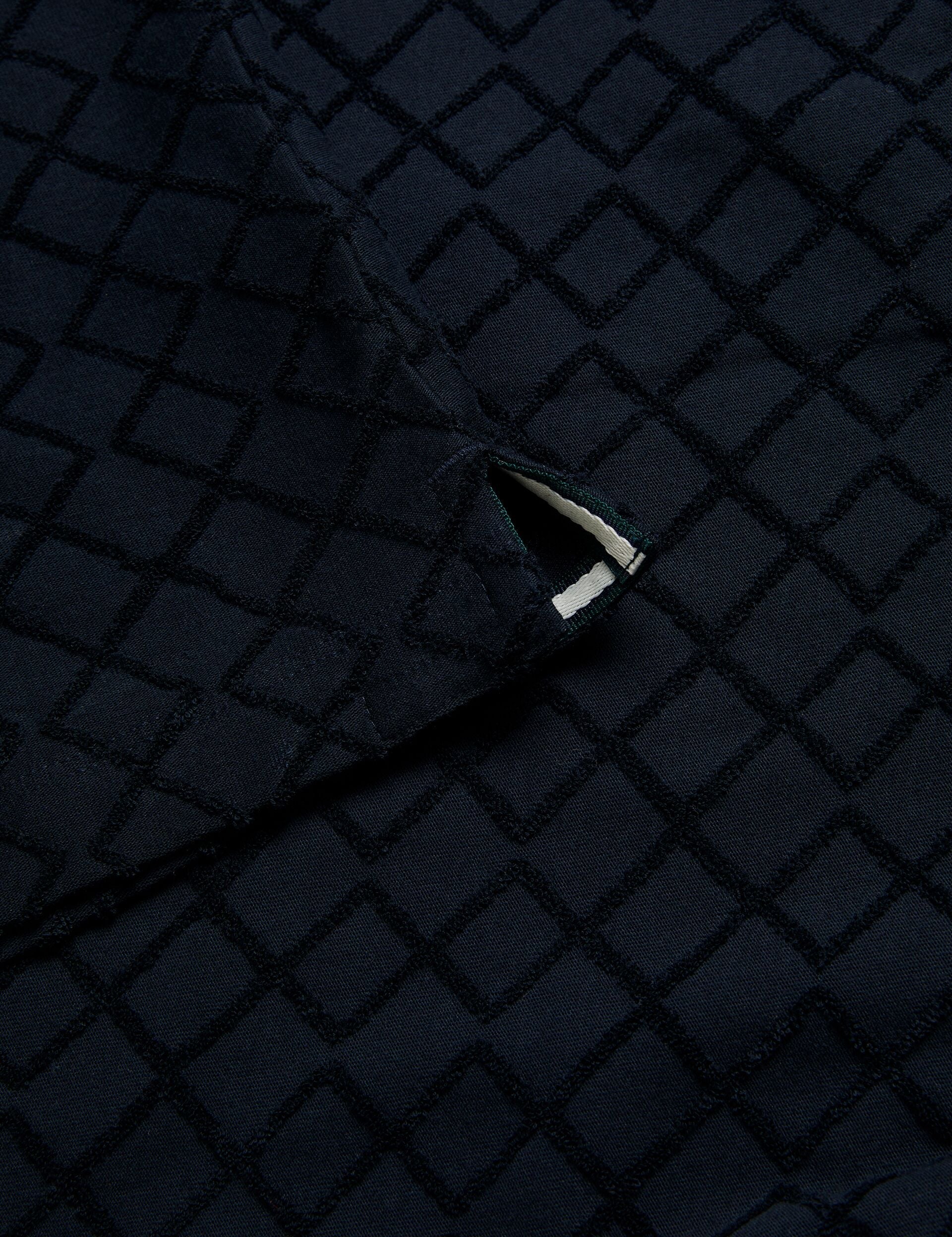 Ted Baker ANSOM - SS Reg Textured Towelling Zip Polo NAVY