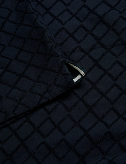 Ted Baker ANSOM - SS Reg Textured Towelling Zip Polo NAVY