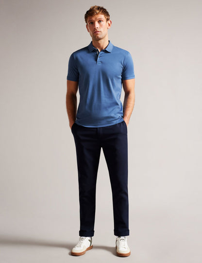 Ted Baker ZEITER - Slim Fit Pure Cotton Polo Shirt DARK BLUE