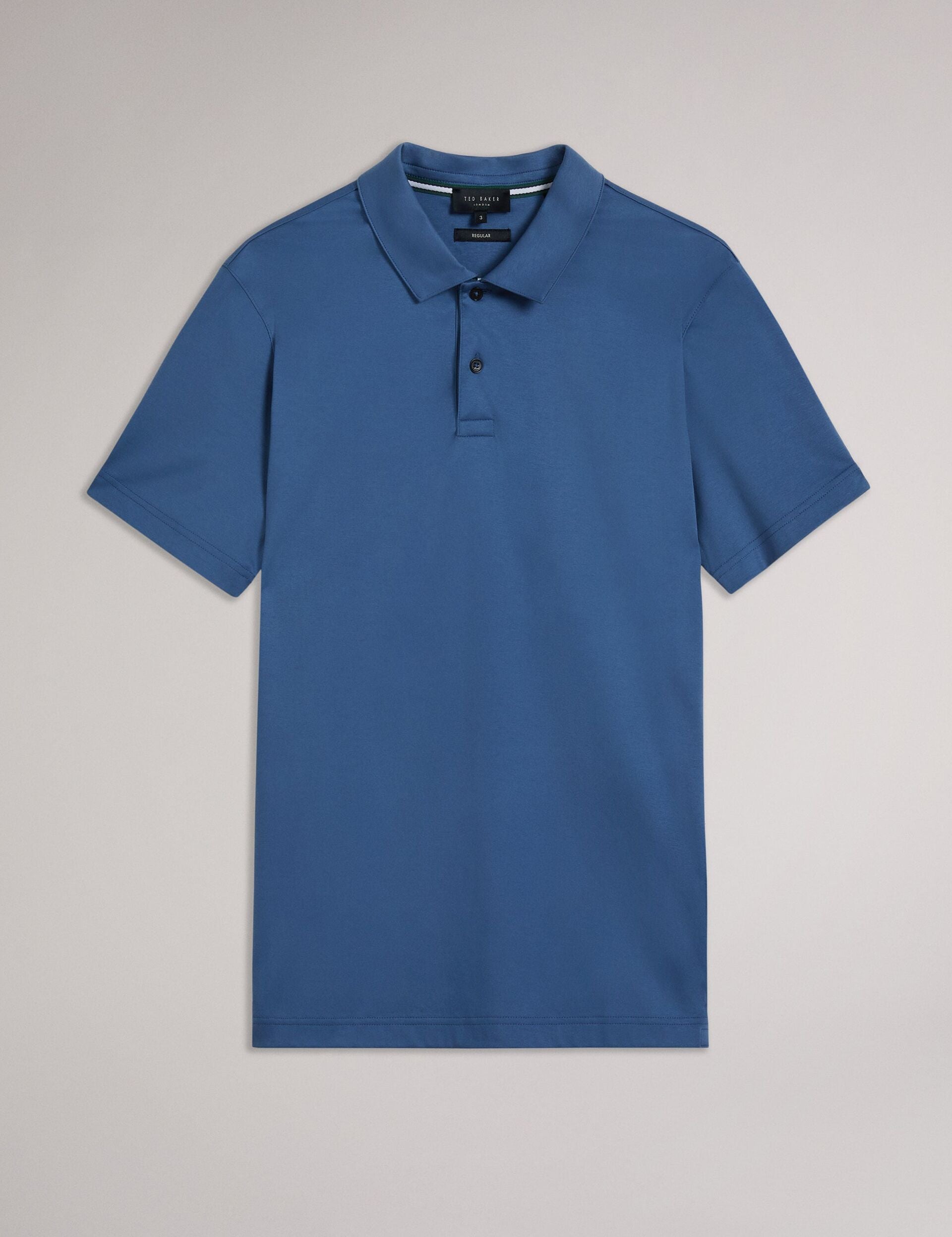 Ted Baker ZEITER - Slim Fit Pure Cotton Polo Shirt DARK BLUE