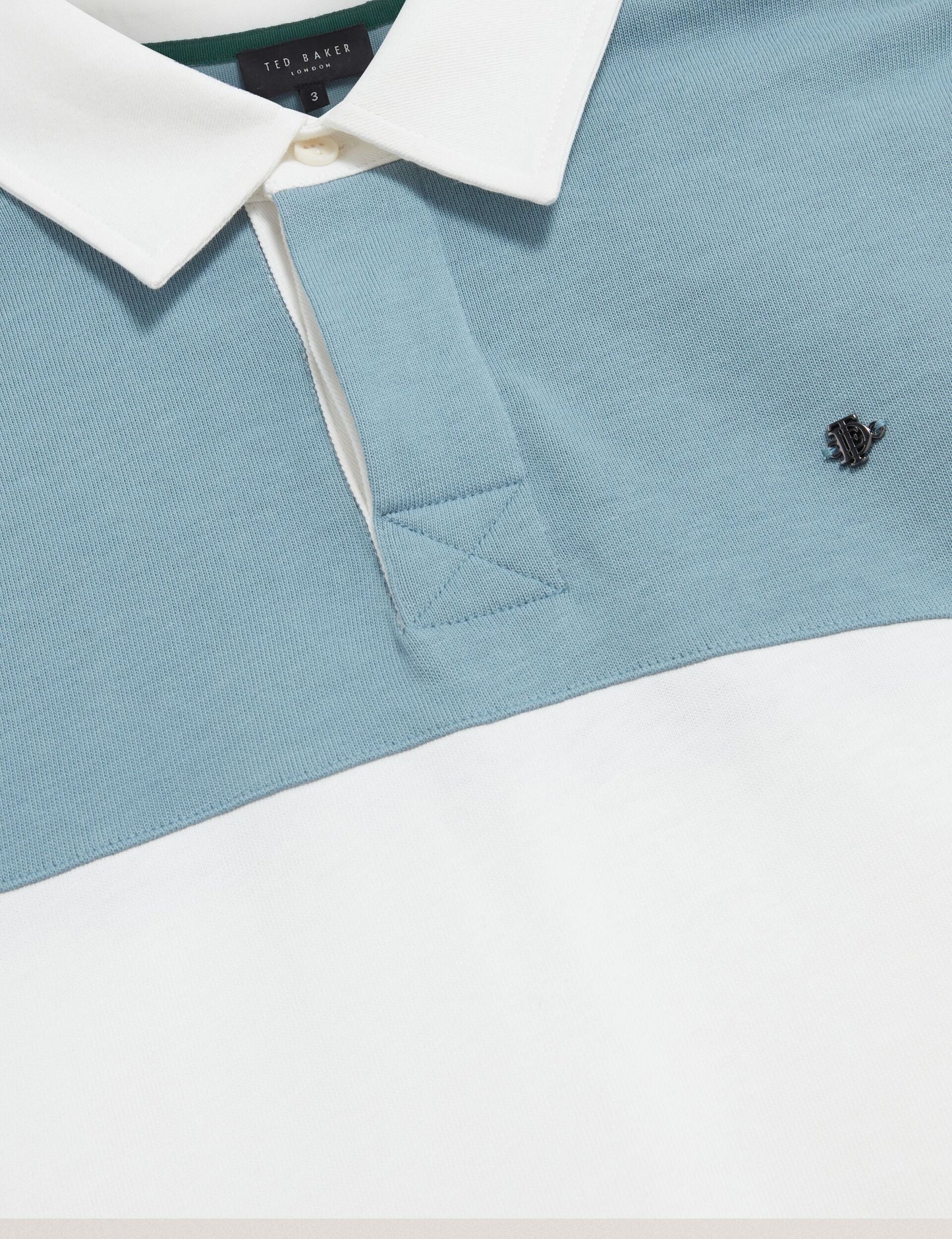 Ted Baker TRAVISS - Long Sleeve Panelled Rugby Shirt TEAL BLUE
