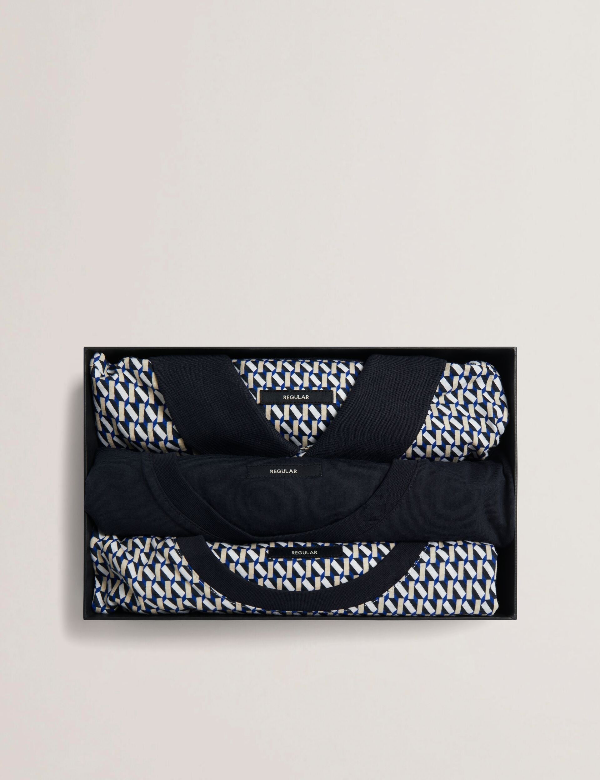 Ted Baker SANGS Geometric Jersey Top Gift Set in Navy NAVY