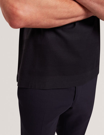 Ted Baker KAELITH Textured Panel Cotton Short Sleeve T-Shirt NAVY