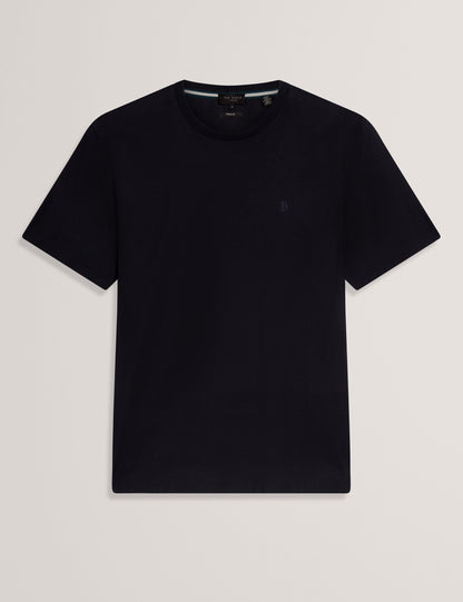 Ted Baker KAELITH Textured Panel Cotton Short Sleeve T-Shirt NAVY
