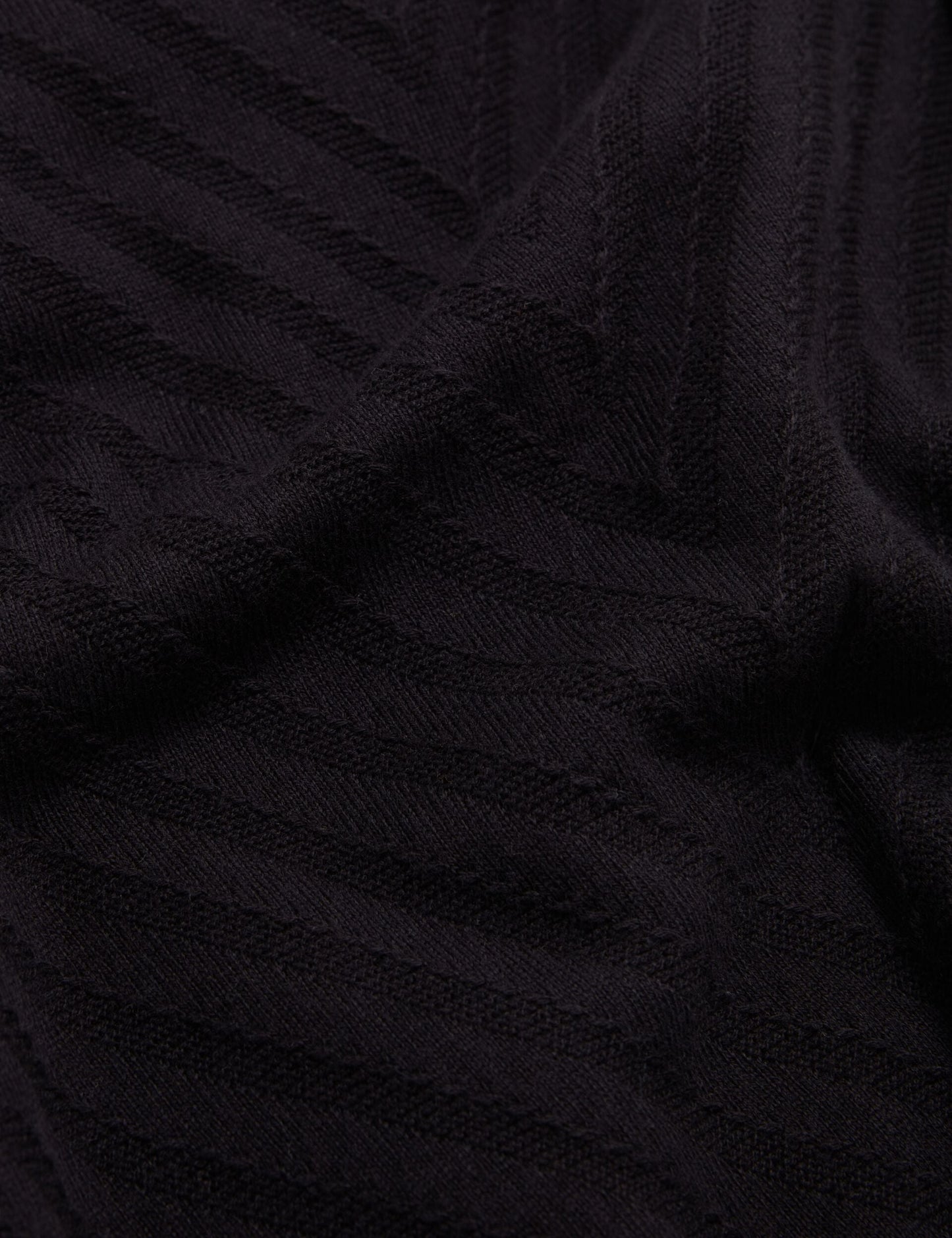 Ted Baker CHAPAL Chevron Texture Knit Short Sleeve Polo BLACK