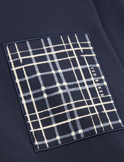 Ted Baker SININO Graphic Patch Long Sleeve T-Shirt NAVY