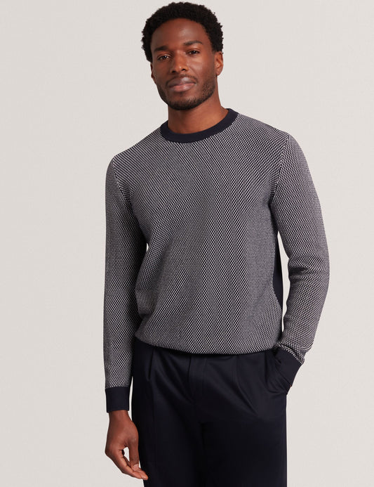 Ted Baker NEOPOTI Contrast Stitch Knit Cotton Polo Shirt NAVY