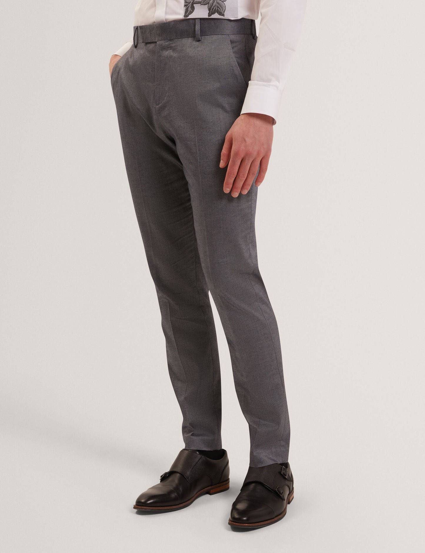 Ted Baker SABATON Slim Fit Stretch Cotton Twill Smart Pants NAVY