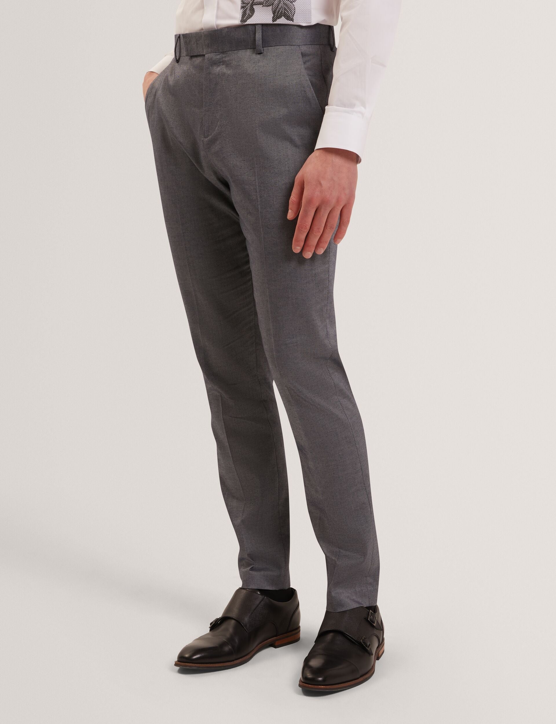 Ted Baker SABATON Slim Fit Stretch Cotton Twill Smart Pants NAVY