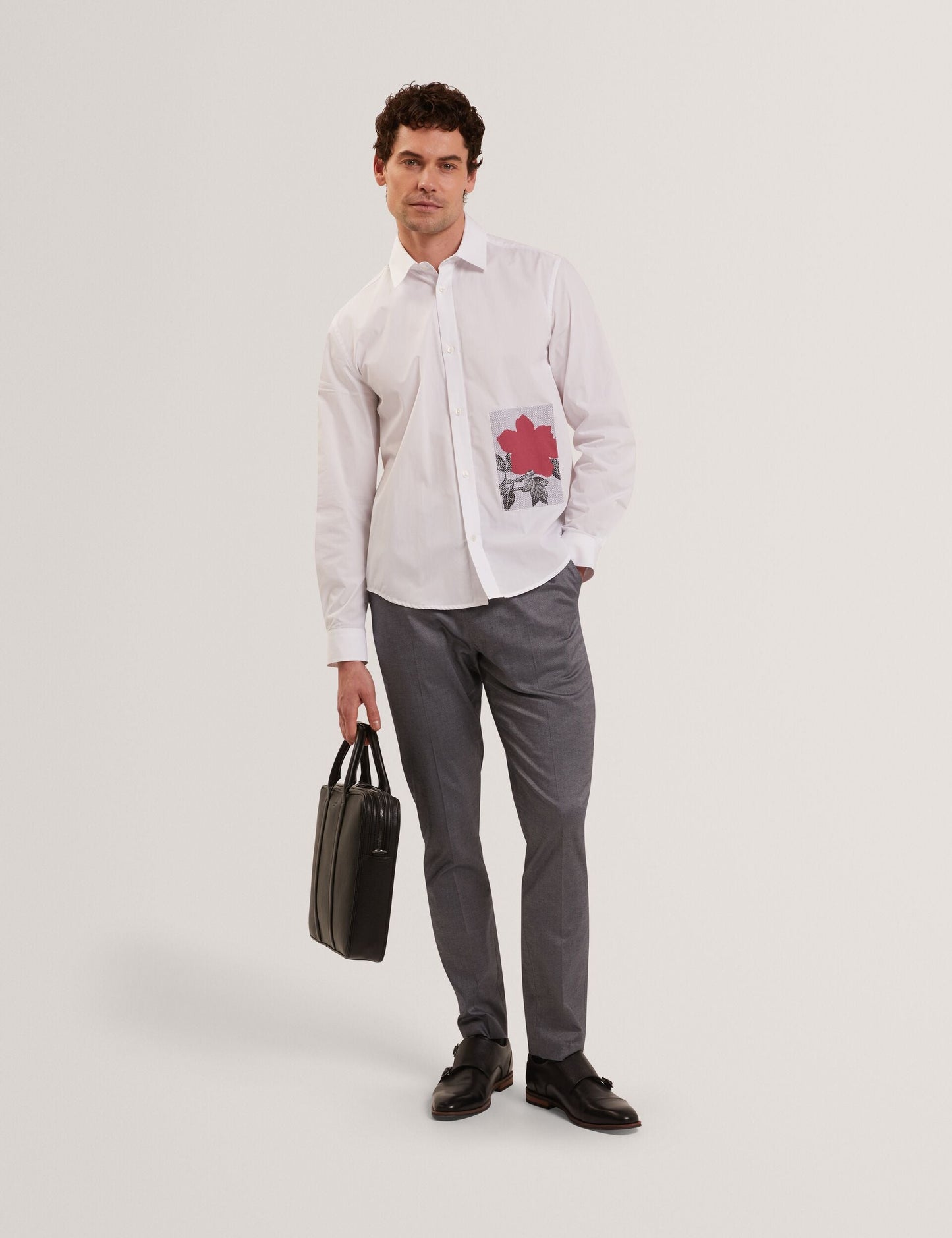 Ted Baker SABATON Slim Fit Stretch Cotton Twill Smart Pants NAVY