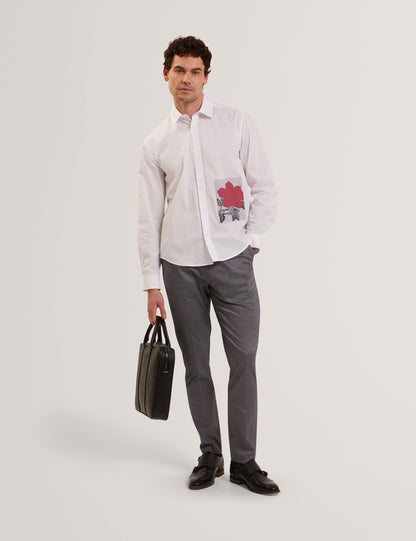 Ted Baker SABATON Slim Fit Stretch Cotton Twill Smart Pants NAVY