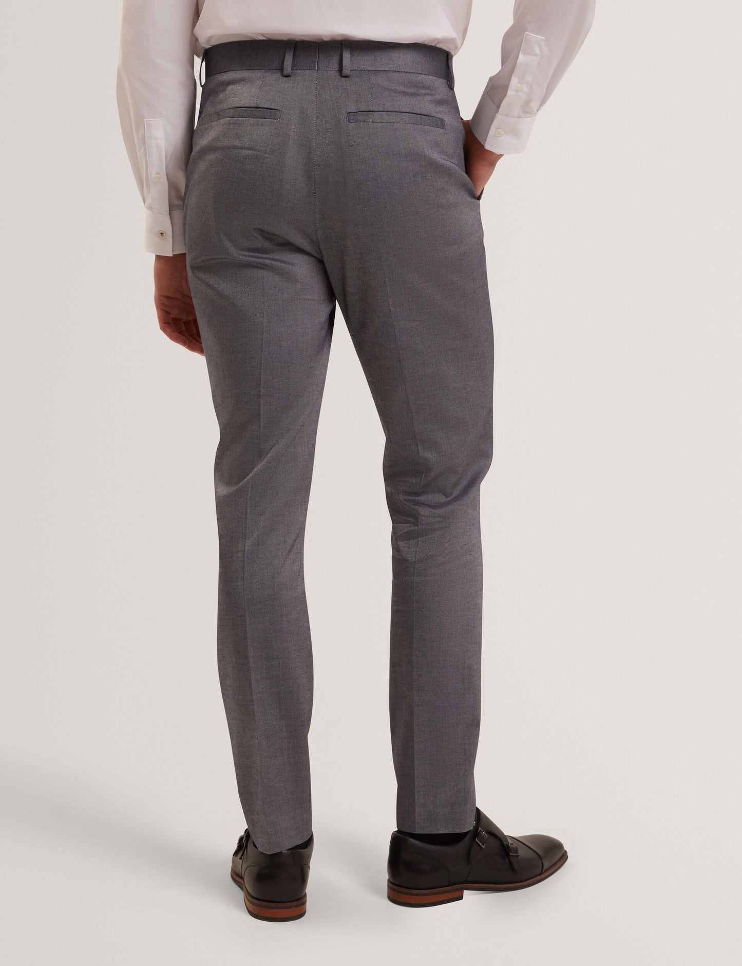 Ted Baker SABATON Slim Fit Stretch Cotton Twill Smart Pants NAVY