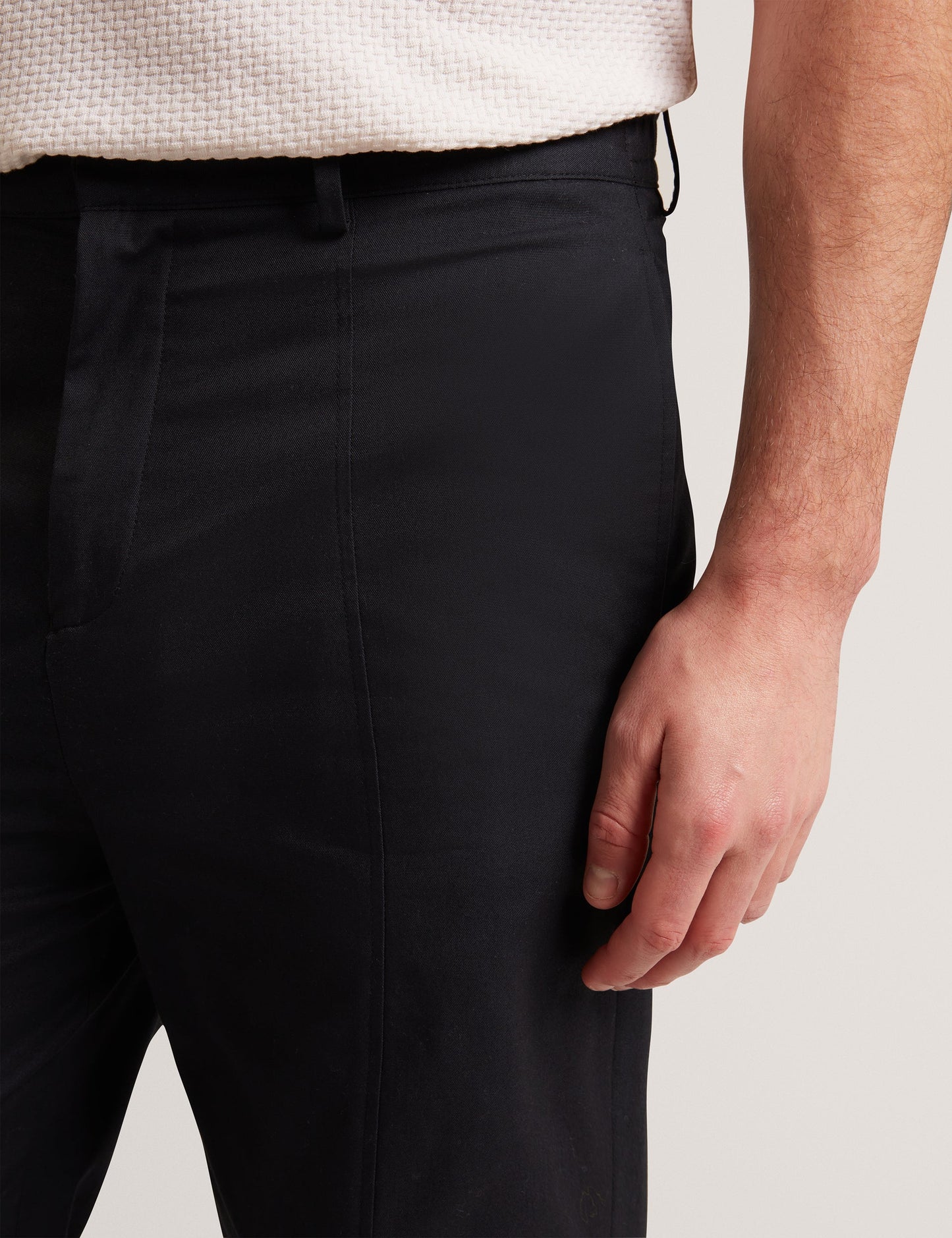 Ted Baker TEDDOT Tapered Leg Cotton Stretch Twill Pants BLACK