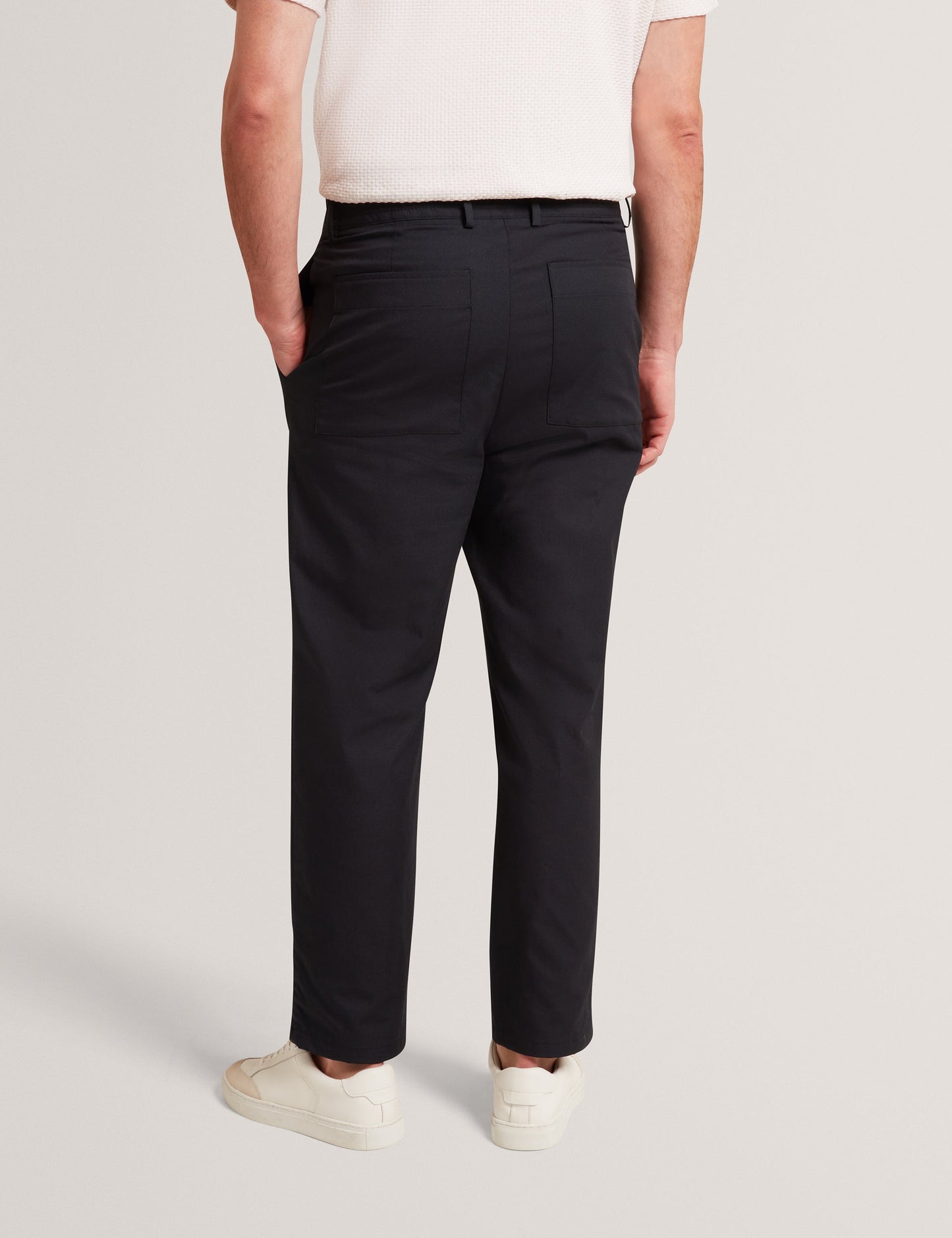 Ted Baker TEDDOT Tapered Leg Cotton Stretch Twill Pants BLACK