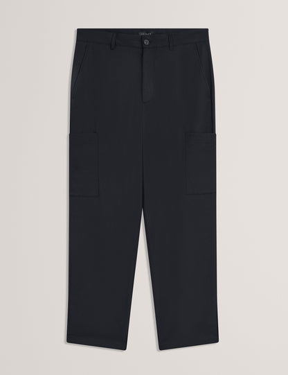 Ted Baker TEDDOT Tapered Leg Cotton Stretch Twill Pants BLACK
