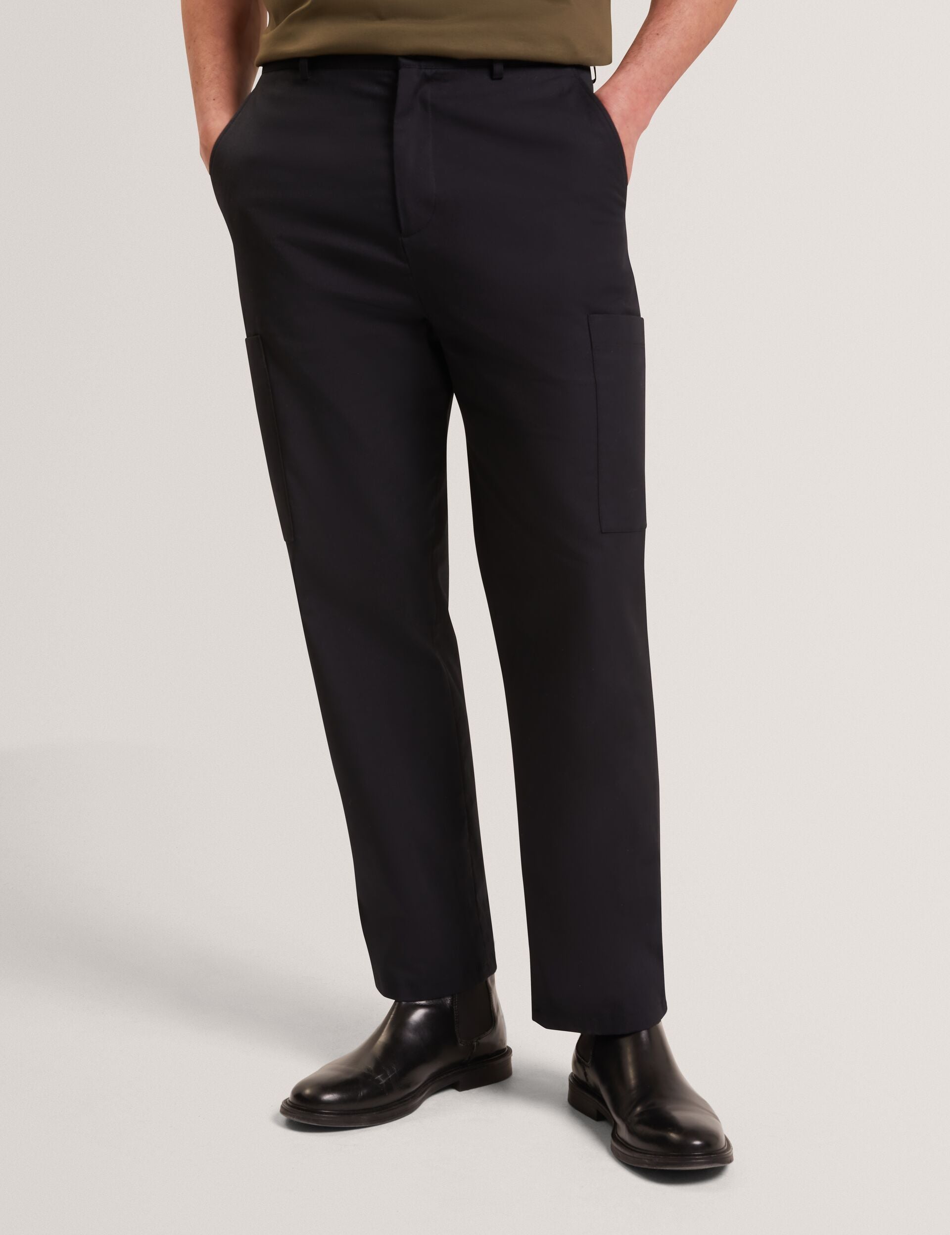 Ted Baker PORTYAL Tapered Stretch Cotton Cargo Pants BLACK