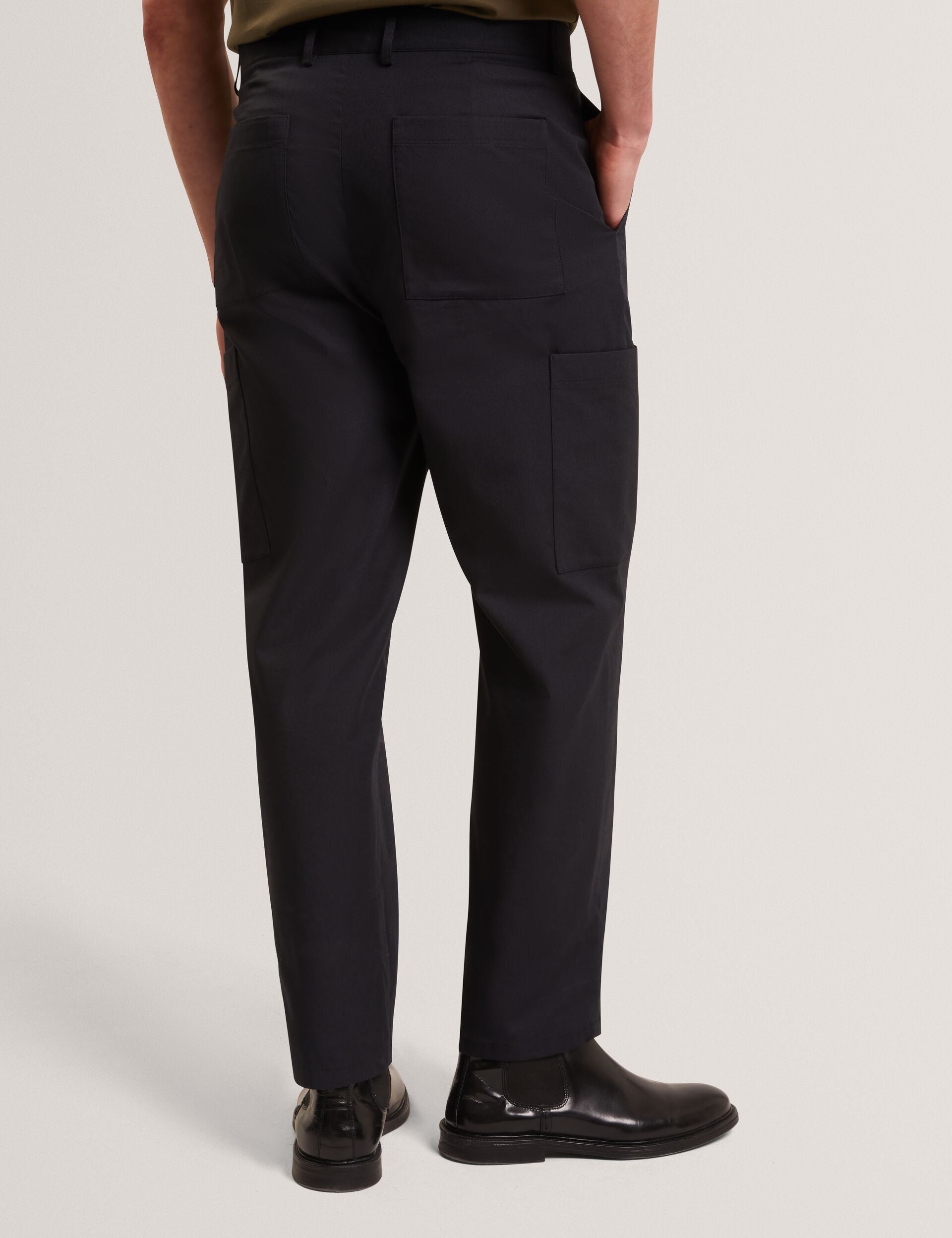Ted Baker PORTYAL Tapered Stretch Cotton Cargo Pants BLACK