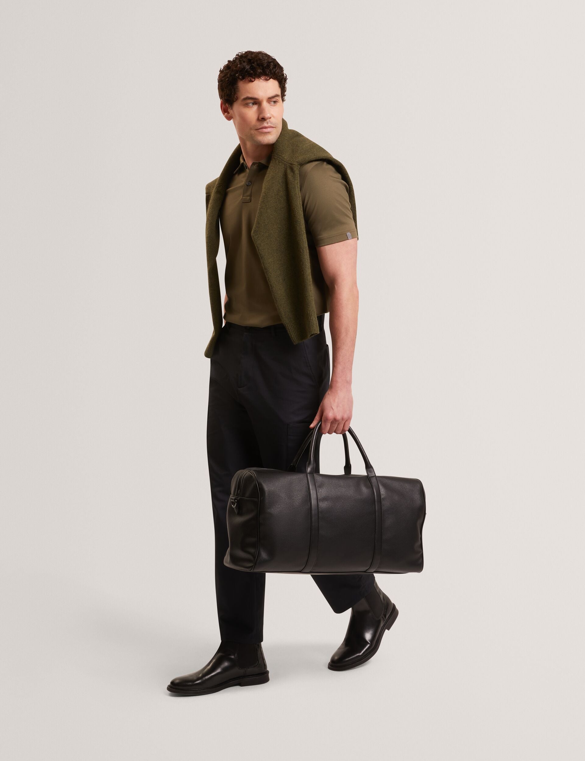 Ted Baker PORTYAL Tapered Stretch Cotton Cargo Pants BLACK