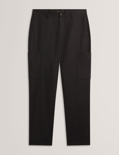 Ted Baker PORTYAL Tapered Stretch Cotton Cargo Pants BLACK